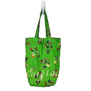 Cotelac Cloth Shopping Bag Tote Green Multicolor Art Print Logo